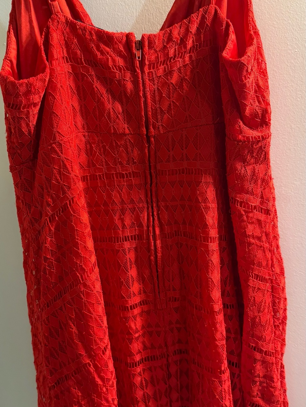 Red Lace Zip-Front Women's Dress - Unbranded